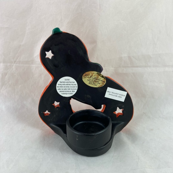 5 Halloween Pumpkin Shaped Tea Light Holders Jack-O-Lantern Witch K’s Ceramics - Picture 6 of 16